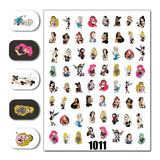 Cartoon 3D Nail Art Stickers 1+1=3