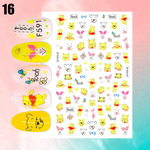 Cartoon 3D Nail Art Stickers 1+1=3