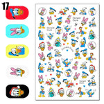 Cartoon 3D Nail Art Stickers 1+1=3