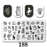 Cartoon Nail Art Stamping Plates 1+1=3