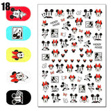 Cartoon 3D Nail Art Stickers 1+1=3