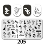 Cartoon Nail Art Stamping Plates 1+1=3