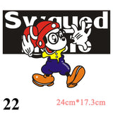 Cartoon Patches Stickers for Clothing 1+1=3