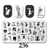 Cartoon Nail Art Stamping Plates 1+1=3