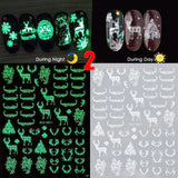 3D Glowing Nail Stickers 1+1=3