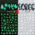 3D Glowing Nail Stickers 1+1=3