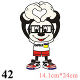 Cartoon Patches Stickers for Clothing 1+1=3