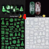 3D Glowing Nail Stickers 1+1=3