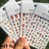 4pcs/set Cartoon 3D Nail Stickers