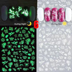 3D Glowing Nail Stickers 1+1=3