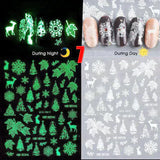 3D Glowing Nail Stickers 1+1=3