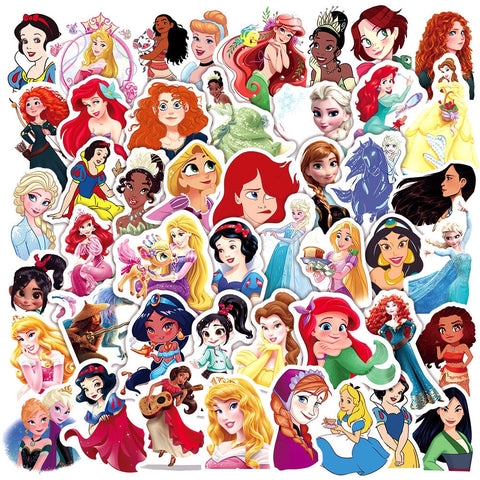 50pcs/pack Disney Princess Stickers