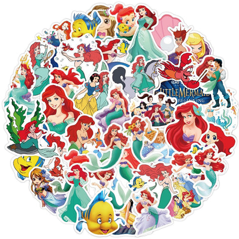 50pcs/pack The Little Mermaid Stickers