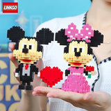 803pcs + 3D Micro Building Blocks Mickey & Minnie