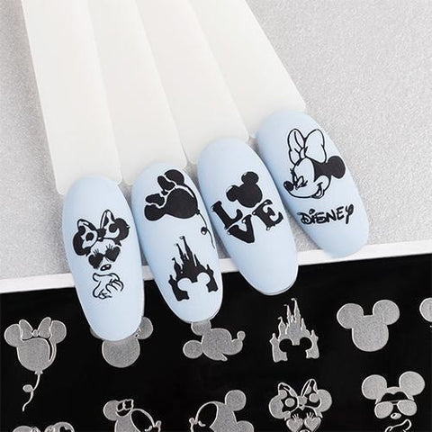 Cartoon Nail Art Stamping Plates 1+1=3