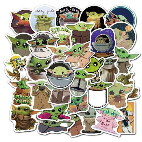 50pcs/pack Baby Yoda, Star Wars Stickers