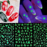 3D Glowing Nail Stickers 1+1=3