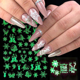 3D Glowing Nail Stickers 1+1=3